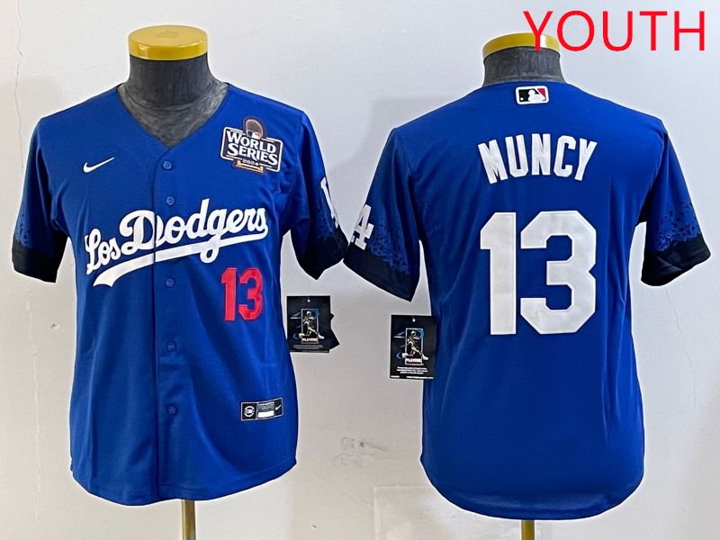 Youth Los Angeles Dodgers 13 Muncy Blue City Edition 2025 Nike MLB Jersey style 5